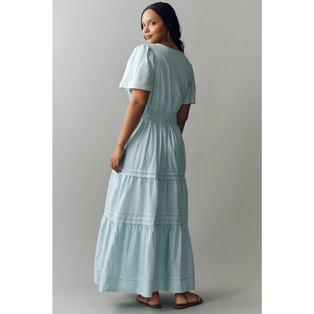 nwt by ANTHROPOLOGIE sz 2X Somerset Maxi dress lurex edition in Cordyalis Blue - Picture 3 of 4